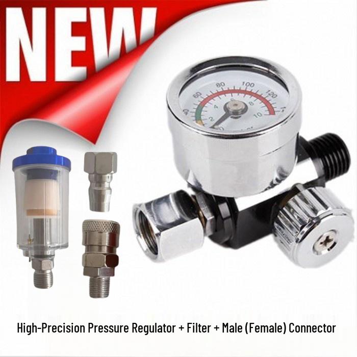 Universal Spray Gun Pressure Regulator and Stabilizer with Gauge