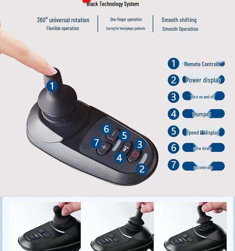 Automatic 24V Intelligent Foldable Electric Wheelchair for Disabled and Elderly Mobility