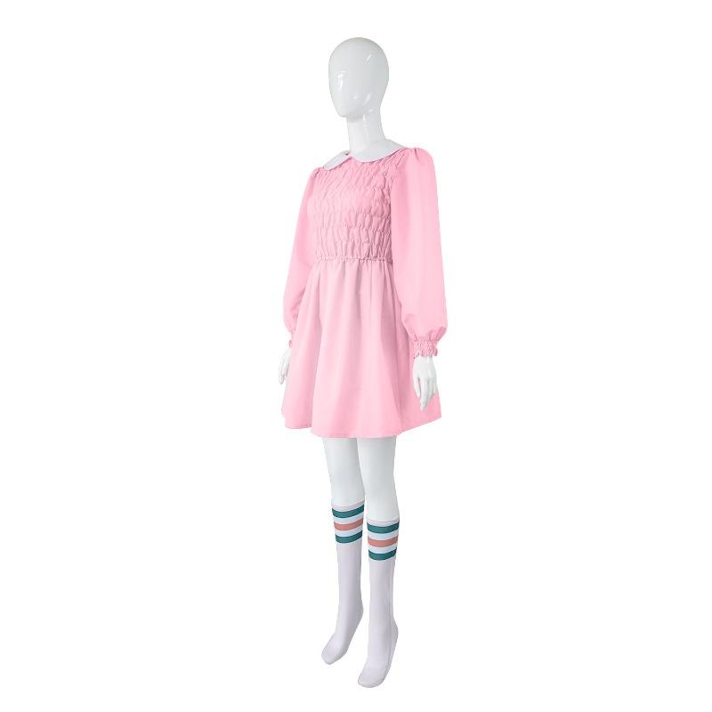 Eleven Pink Dress Cosplay, Stranger Things Superpower Girl Stage Performance Outfit