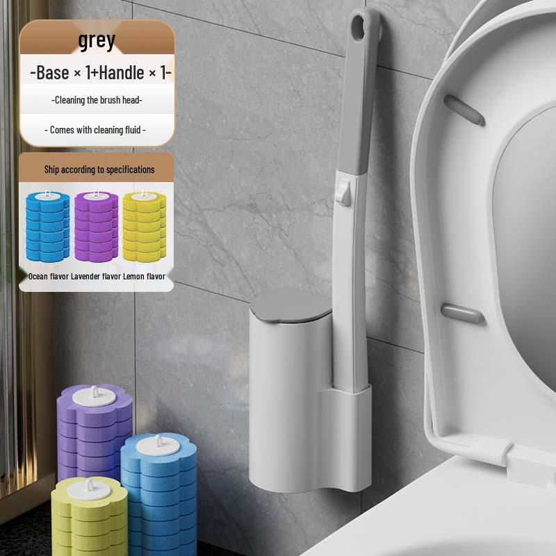 Wall-Mounted Disposable Toilet Brush with Replacement Heads