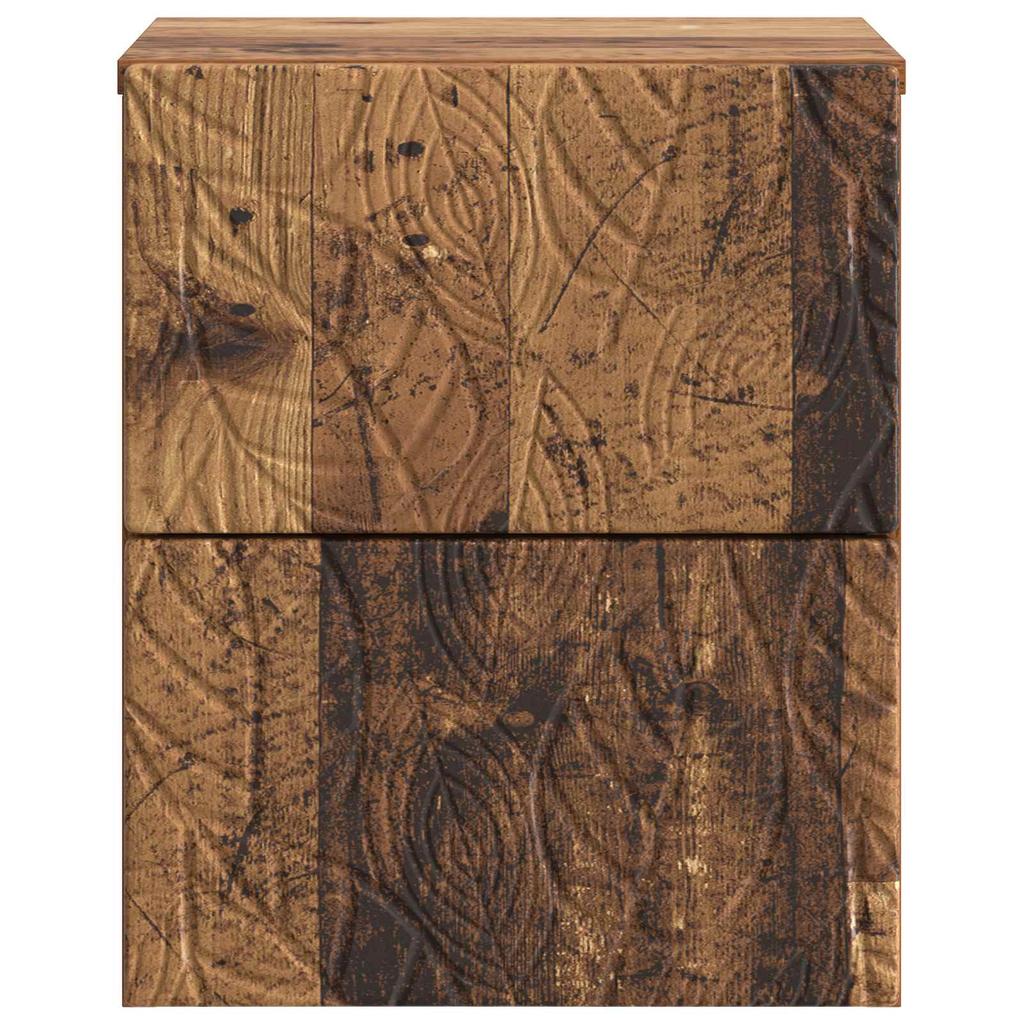 Wall Mounted Nightstand Reclaimed Wood Look 34.5 x 33 x 40 cm