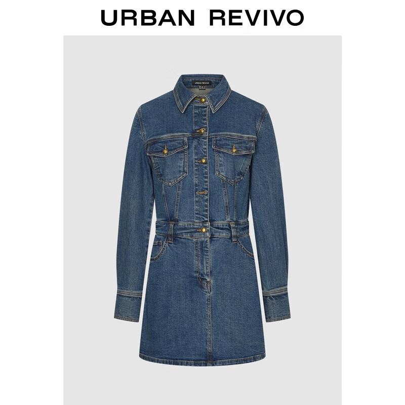 

UR Women s Retro Metal Button Denim Dress L