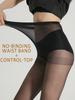 5Pairs Women Basic Solid Black Transparent Tights High Waist Silky Pantyhose Summer Daily Stockings
