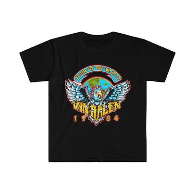 Soft Cotton Shirt, Van Halen World Tour 84 Unisex T-Shirt