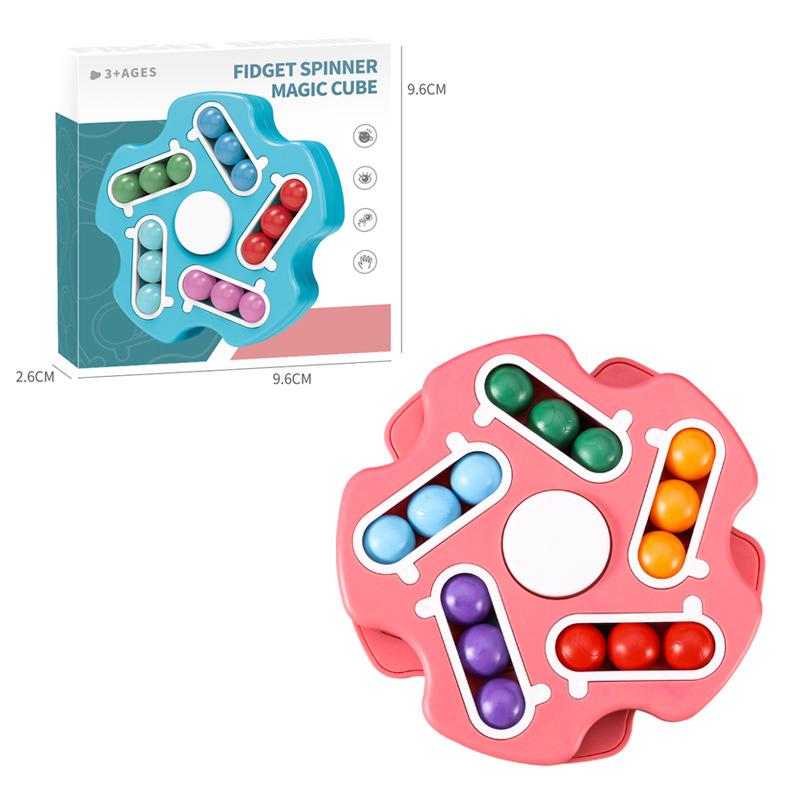 Kids Rotating Magic Bean Intelligence Fingertip Cube Toy Children Finger Gyro Magic Disk Learning Educational Cube Toys
