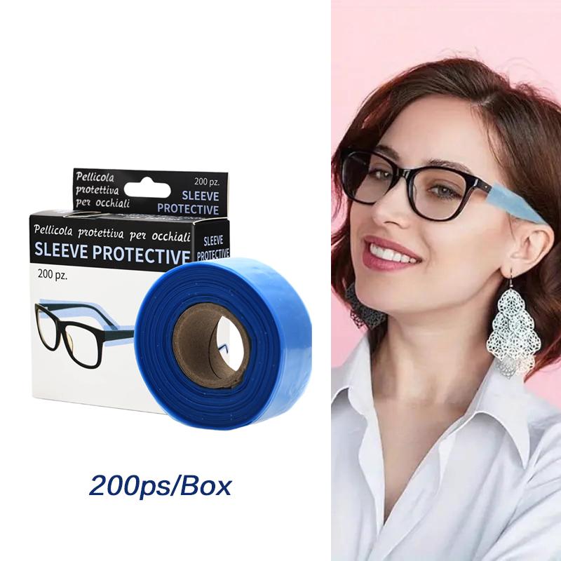 200pcs Disposable Eyeglasses Leg Sleeves Covers Hairdressing DIY Barber Hair Coloring Protector Anti-Staining Tools