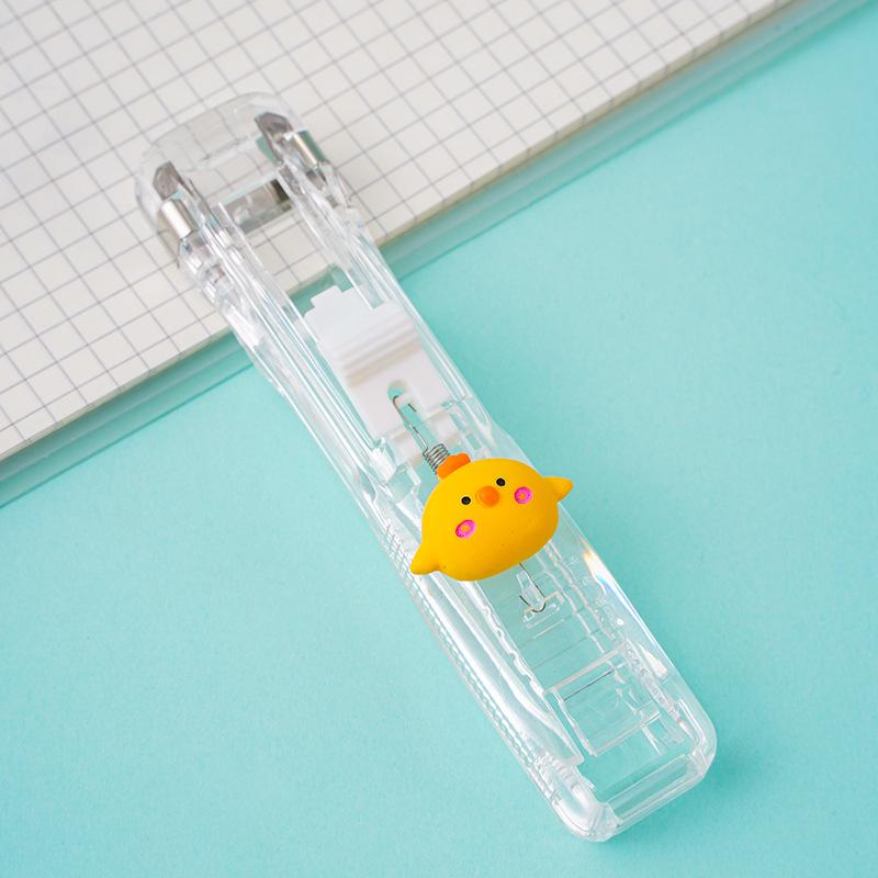 Cartoon Transparent Traceless File Binder Clip for Office Data Organization and Creative Learning
