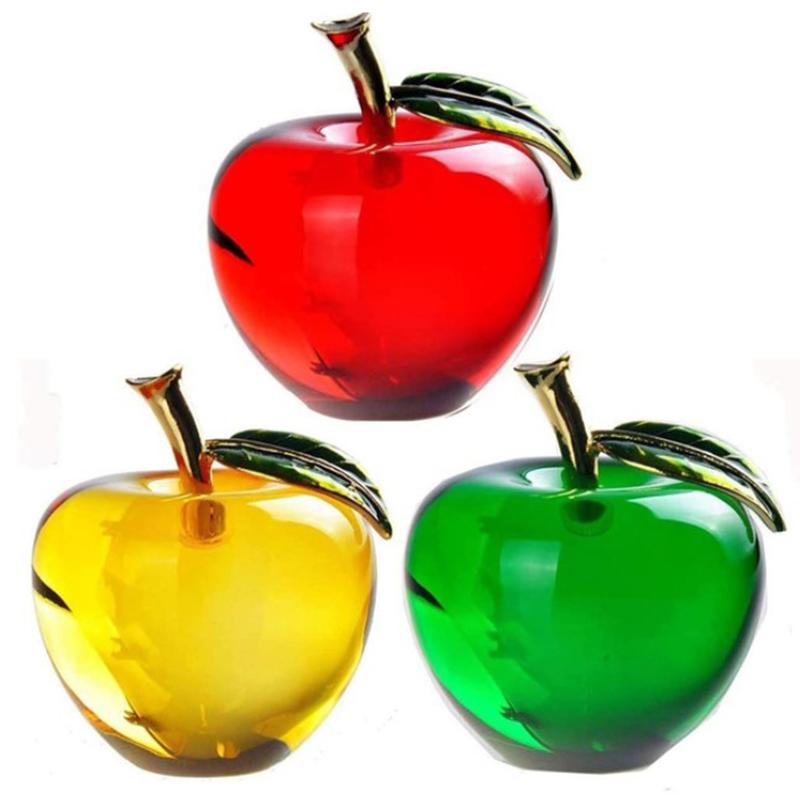 

50/60 мм глазурь K9 Apple Crafts Glass Press Dadye Home Desktop Decor жёлтый