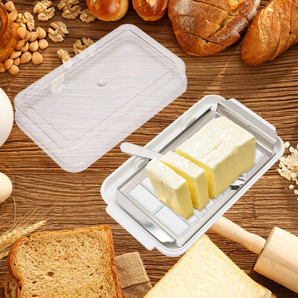 Transparent Cover Butter Slicer Cutter Stainless Steel Butter Dispenser Slicer Restaurant Use
