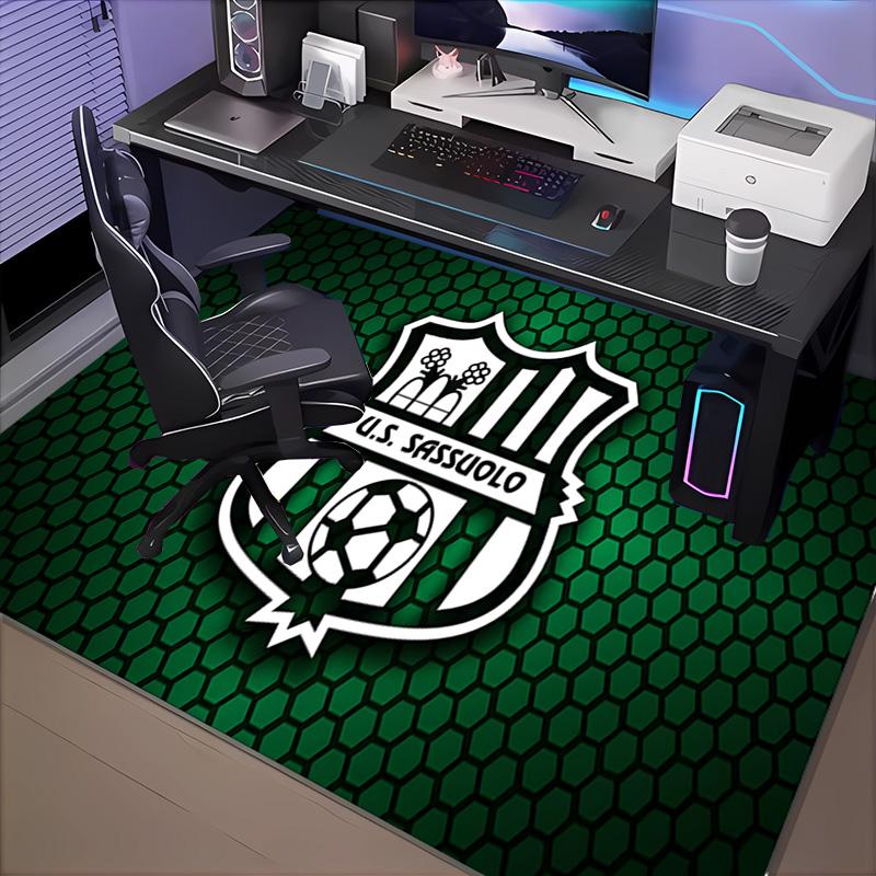 1PC Sassuolo Football Crest Design Floor Mat for Living Room, Game Rooms, Office, Bedroom, Office Floor Mat Playful Design, Christmas fan gifts