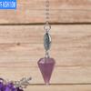 Spirit Pendulum Crystal Semi GEM PENDANT Healing Crystal Point Pendulum Witchcraft Meditation Jewelry
