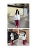 2024 Spring/Autumn Women's Loose Slit Long Sleeve White Shirt - College Style