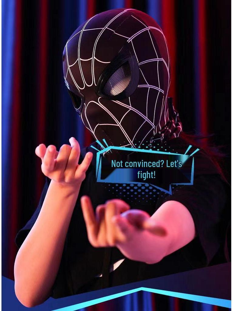 Spider-Man Electric Light-Up Mask - Miles Cosplay Halloween Toy Gift
