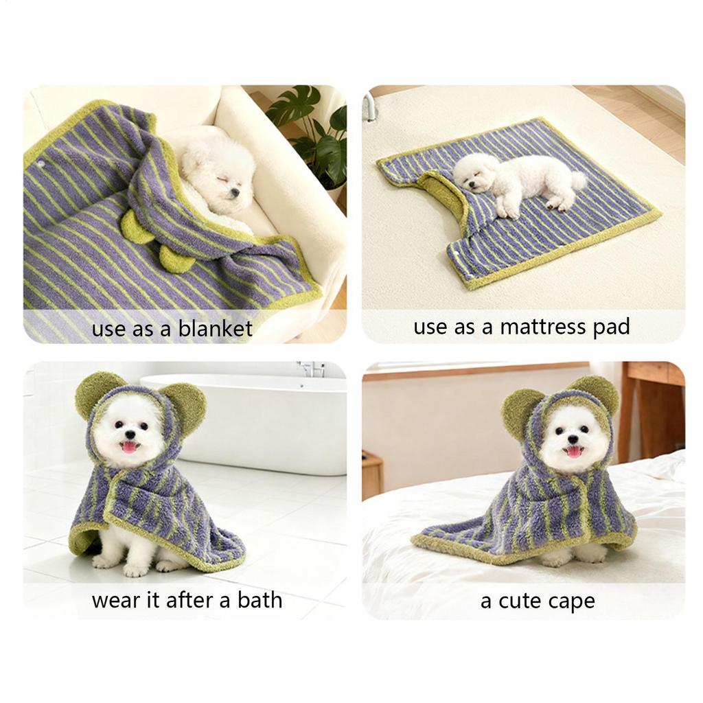 Dog Bathrobe Super Absorbent Quick-Dry Dog Bathrobe Soft Striped Towel Robe for Pets cat pet bath large Bathrobe Pet supplies