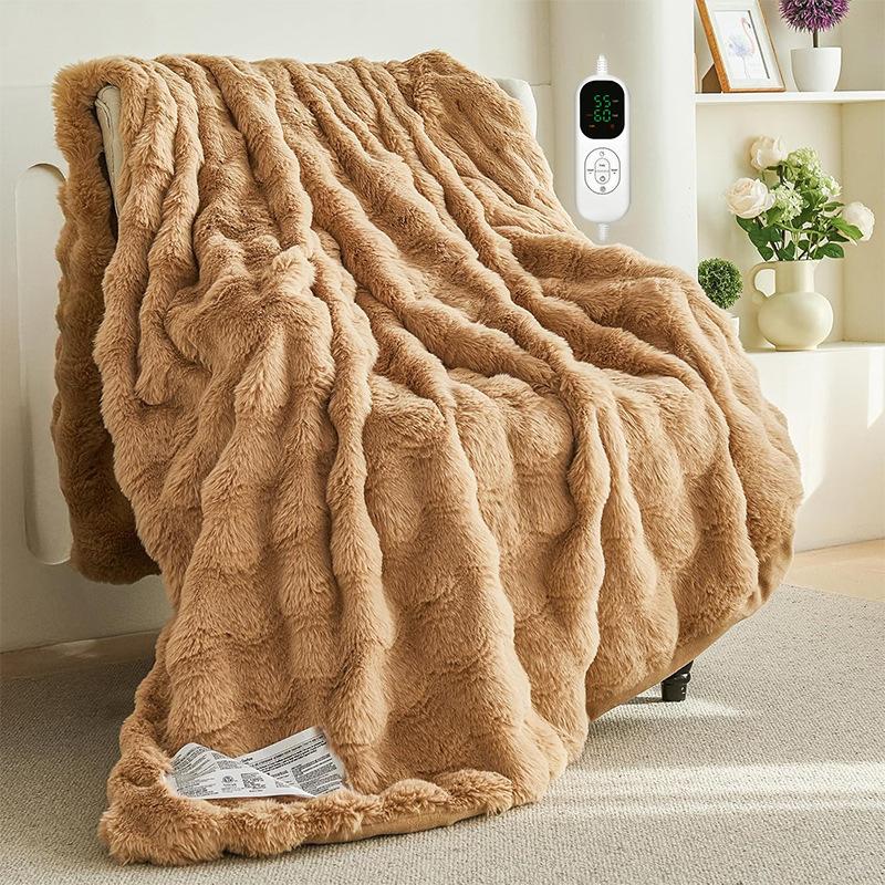 Electric Heating Blanket Bubble Rabbit Fur Electric Blanket Warm Up Heating Blanket Zero Magnetic