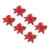 6pcs Glitter Bow Ornaments Multifuntional Party Accessories Xmas Decorative Glitter Ties for