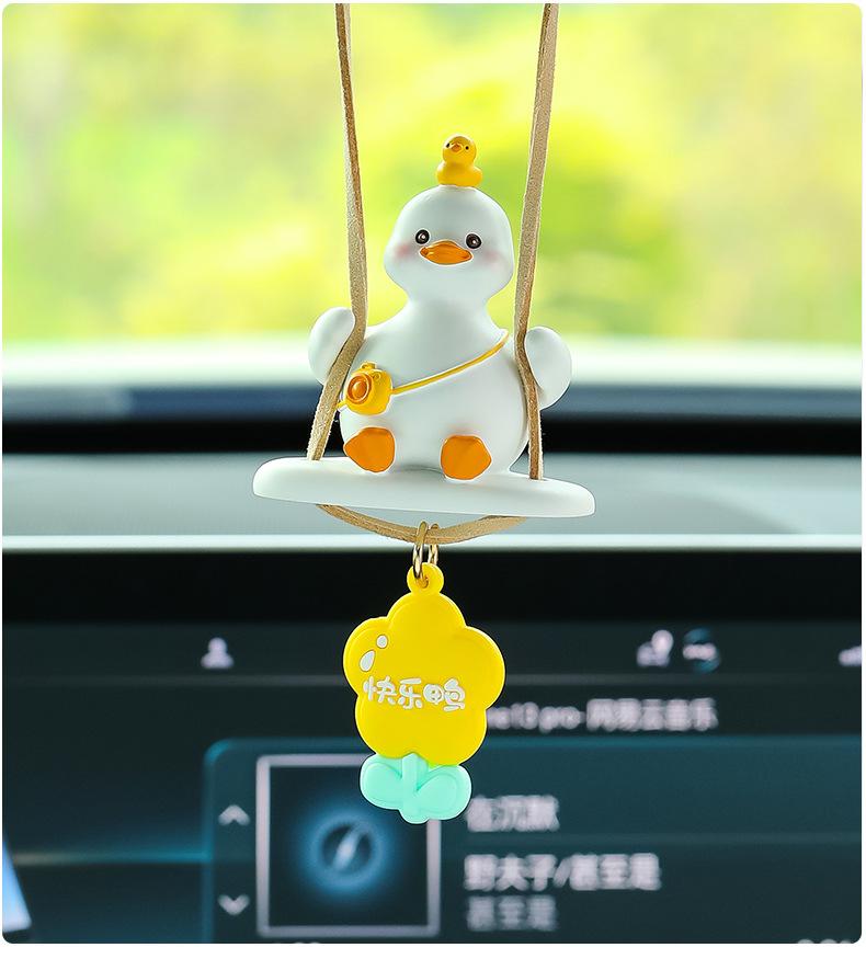 New Car Pendant Swinging Duck Interior Rearview Mirror Decorative Products New Car Pendant Internet Celebrity Duck Car Pendant