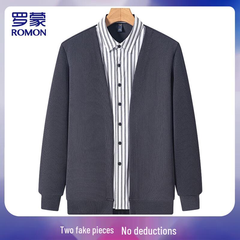 ROMON Men s Faux Two-Piece Knitted Sweater Cardigan XL 4980₽