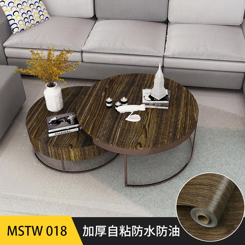 Wood grain stickers waterproof and moisture-proof self-adhesive paper wardrobe tabletop wooden  renovation decorative wallpaper