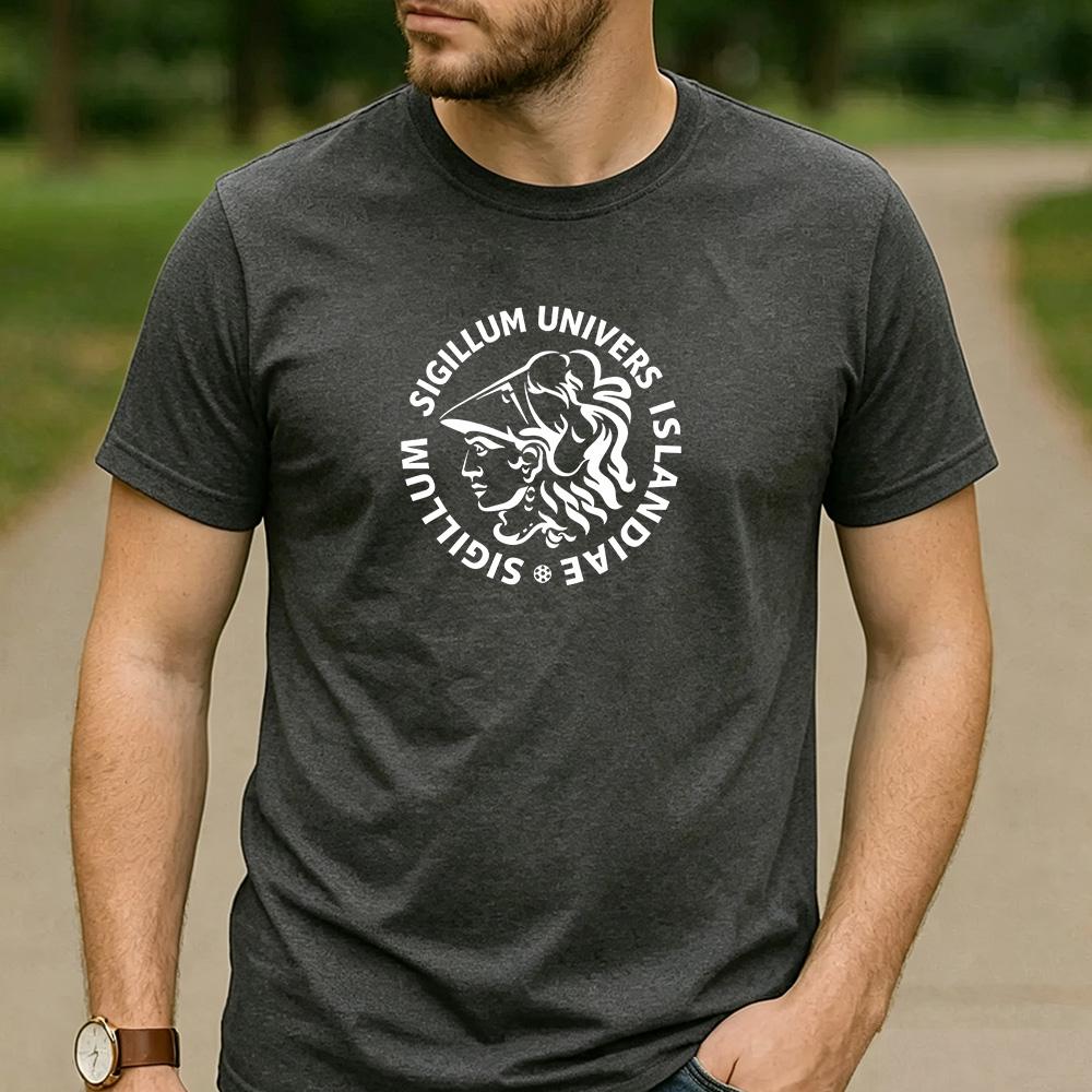 Isla University Latin Goddess Seal Graphic T Shirt Unisex Crew Neck Short Sleeve Vintage Fan Holiday Gift Top