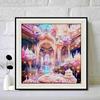 New Arrival 5D DIY Full Circle Diamond Painting "Pink Palace" Embroidery Cross Stitch Home Decor Gift