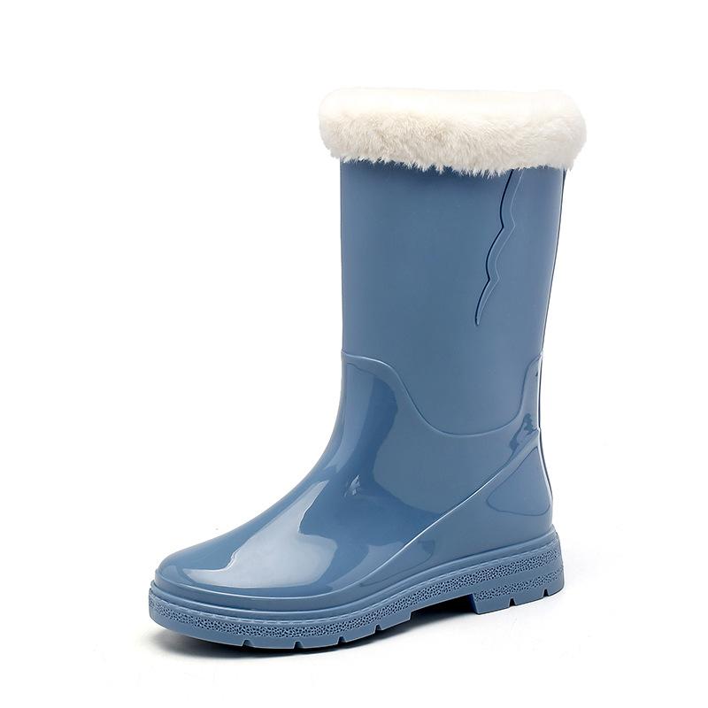 Fashion versatile rain boots women's tall rain shoes waterproof, non-slip, comfortable and wear-resistant women's water shoes camping rubber shoes