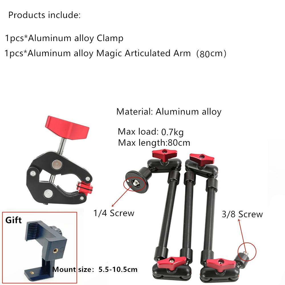 Magic Articulated Arm 32" Bracket for Gopor DSLR Camera Camcorder Smartphone Clamp Wall Mount Mini Tablet Webcam Video Studio