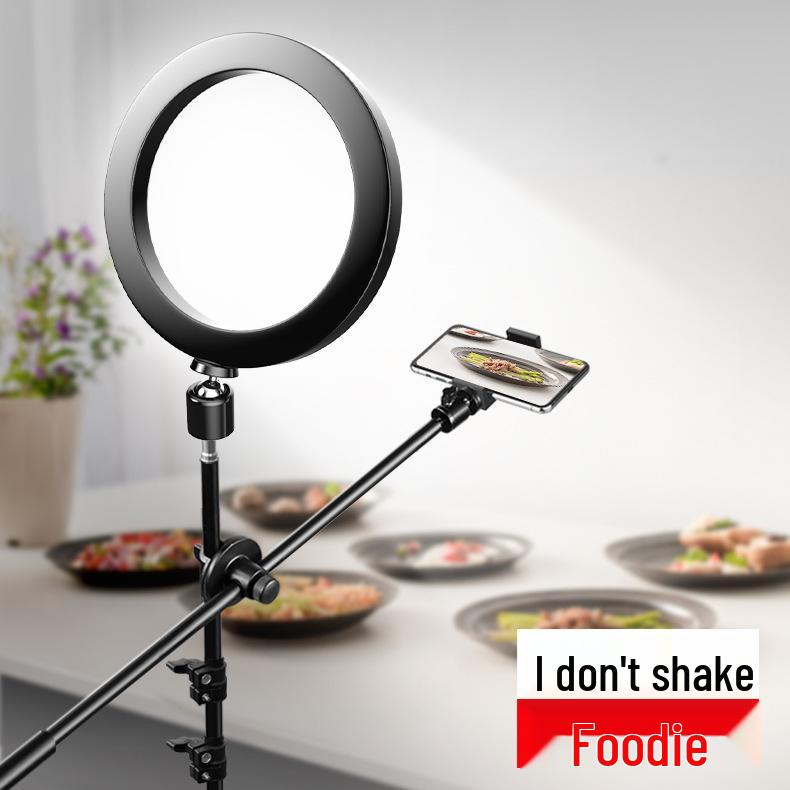 Adjustable Desktop Tripod with Fill Light for Top-Down Live Streaming, Photography, and Video Recording