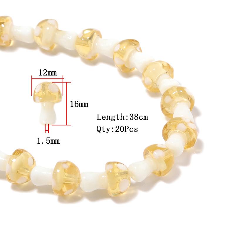 10-20Pcs 16x12mm Liuli Silica Lampwork Mushroom Beads Colourful Loose Glass Beads For Needlework DIY Jewelry Making Accessories