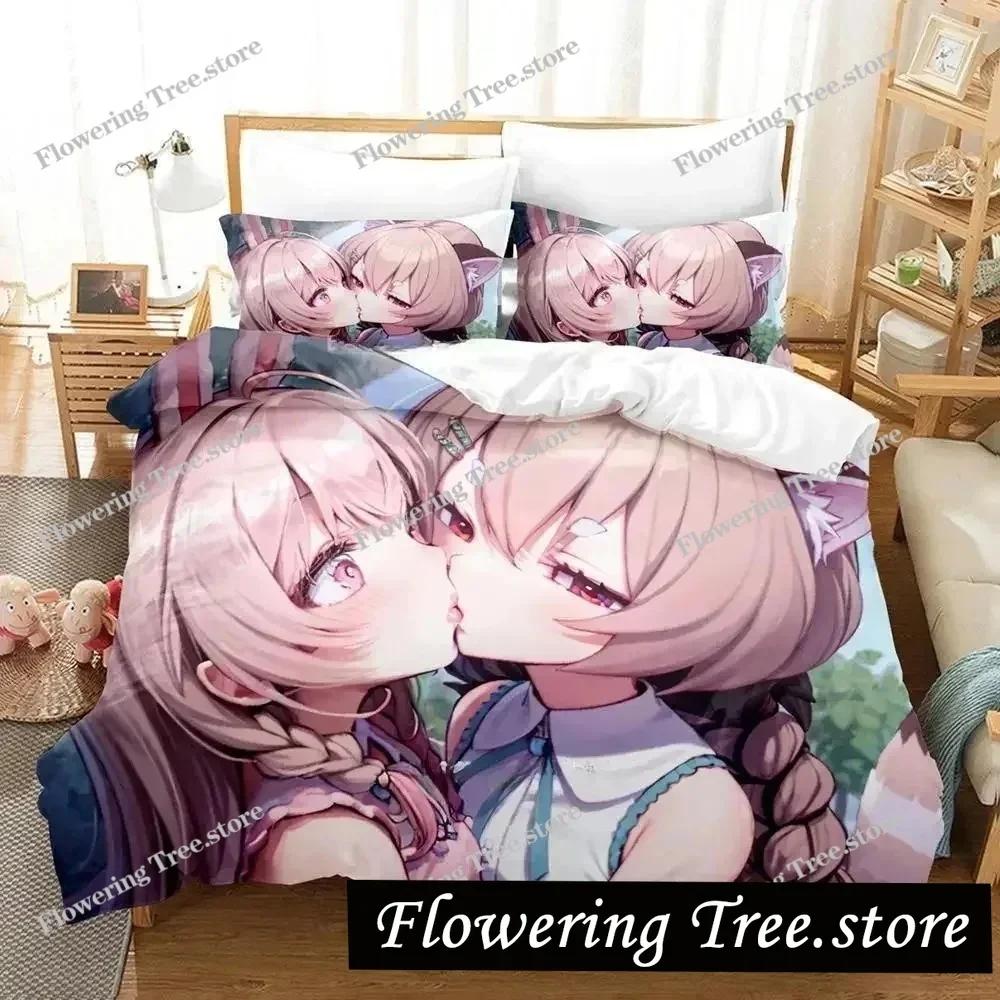 Kawaii Pipkin Pippa Bedding Set Single Twin Full Queen King Size Bed Set Adult Kid Bedroom Duvet Cover Sets Anime Bed Sheet Set