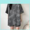 Girls Summer Casual Set With Tiedye Print Polyester For Lounge And Daily Wear