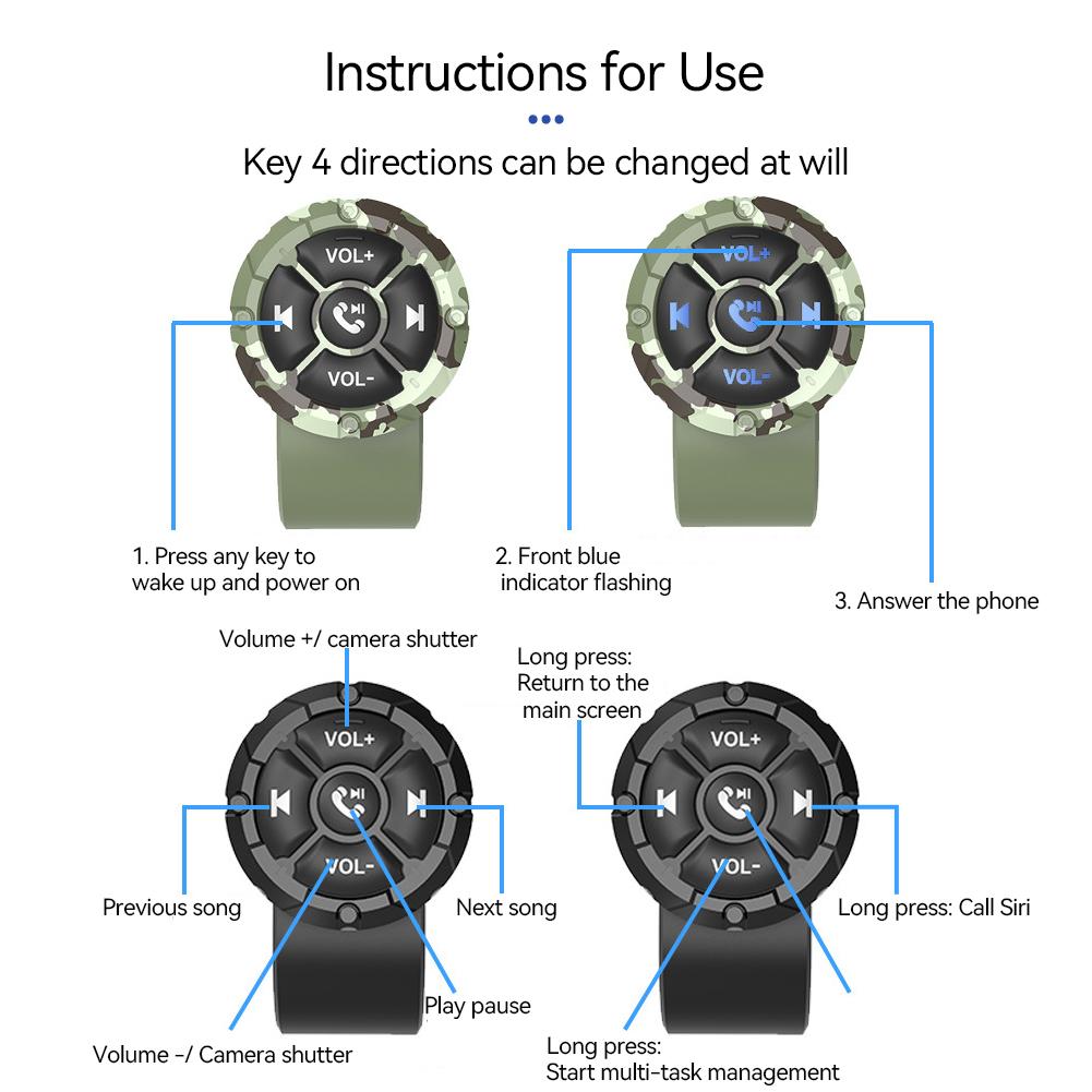Car Steering Wheel Control Button Wireless Remote Controller Bluetooth-compatible for Car Radio Music Player Android Switch