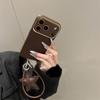 Niche Ins Dark Brown Moon Pit Pattern Star Hand Rope Apple 16promax Mobile Phone Case IPhone14/13 Anti-drop 15
