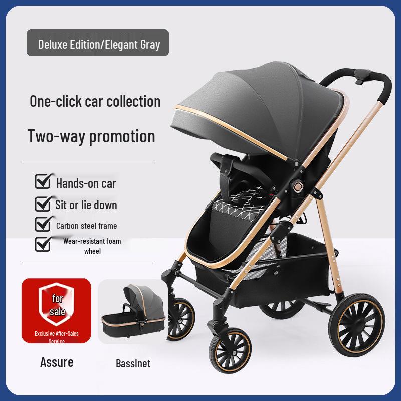 Yinglai'er Lightweight Foldable Reversible Baby Stroller with Sleep Basket