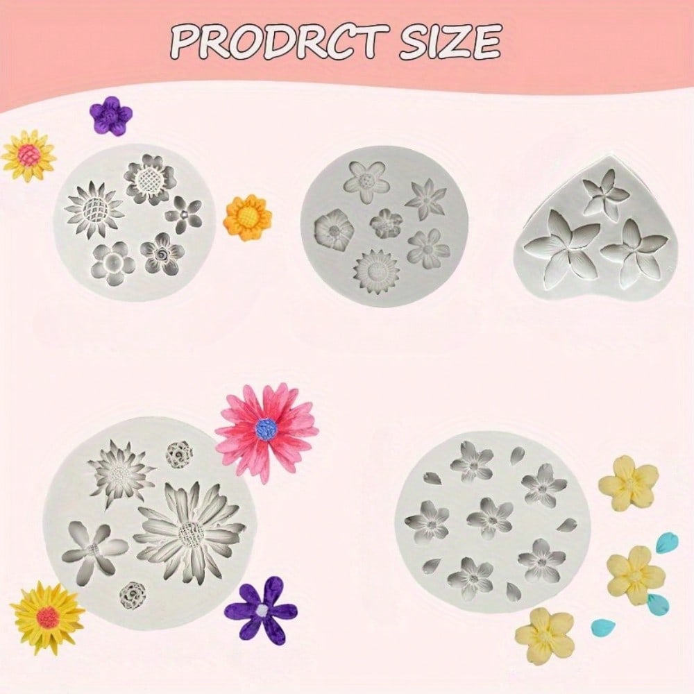 Non Stick Daisy Flower Silicone Mold Chocolate Fondant Soap Resin Ice Cube Jelly Baking Cake Decoration DIY Handmade Crafts