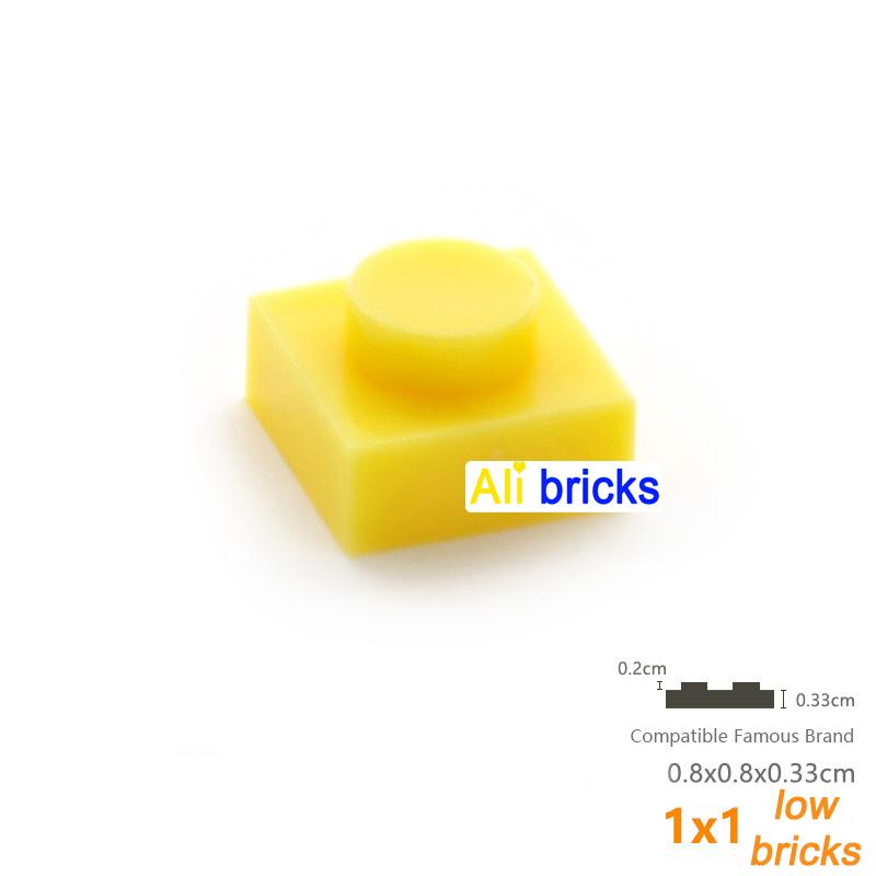 200pcs/lot Bulk Blocks Building Bricks Thin 1x1 Educational Assemblage Construction Toys for Children Size Compatible With 3024
