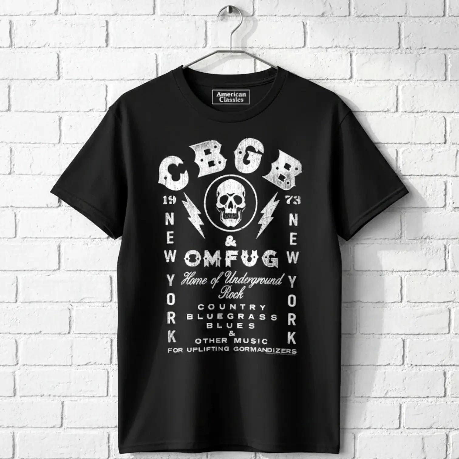 CBGB OMFUG NYC 1973 Дом андеграундного рока Billboard Мужская футболка Панк-концерт S