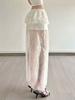 Women's Lace Mesh Skirt Y2k White Midi Skirt Elegant Bohemia Style Clothing Summer