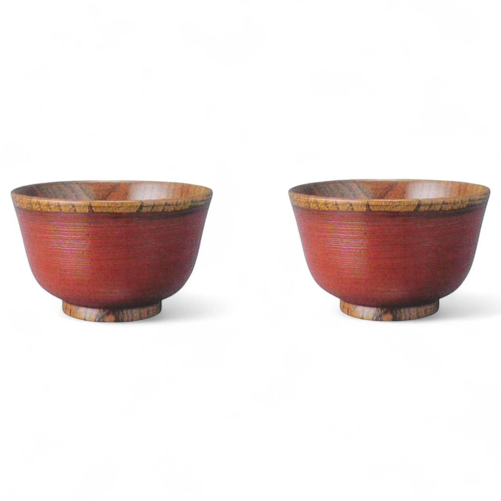 Donburi set with wooden natural wooden J-kitchens (rice bowl) 2-piece tray, finish, dinnerware, NO.172020