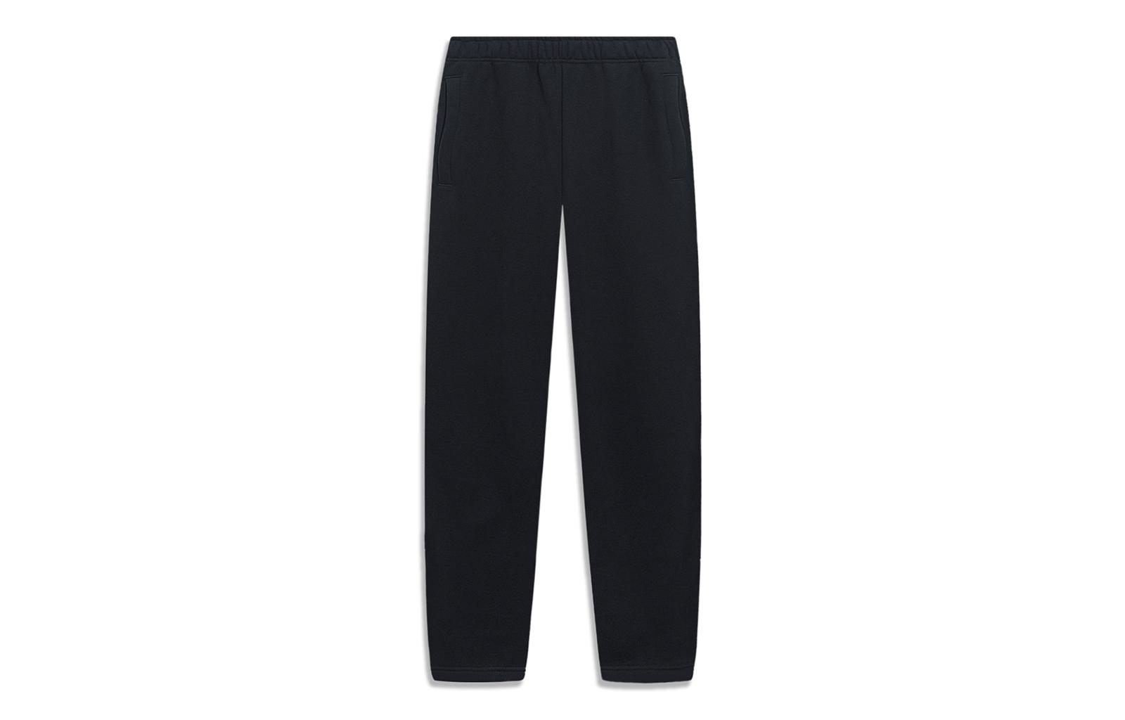 Li Ning China Li Ning Knitted Sweatpants Women s Black Moderate Straight Fit Pants AKLT228-2 L