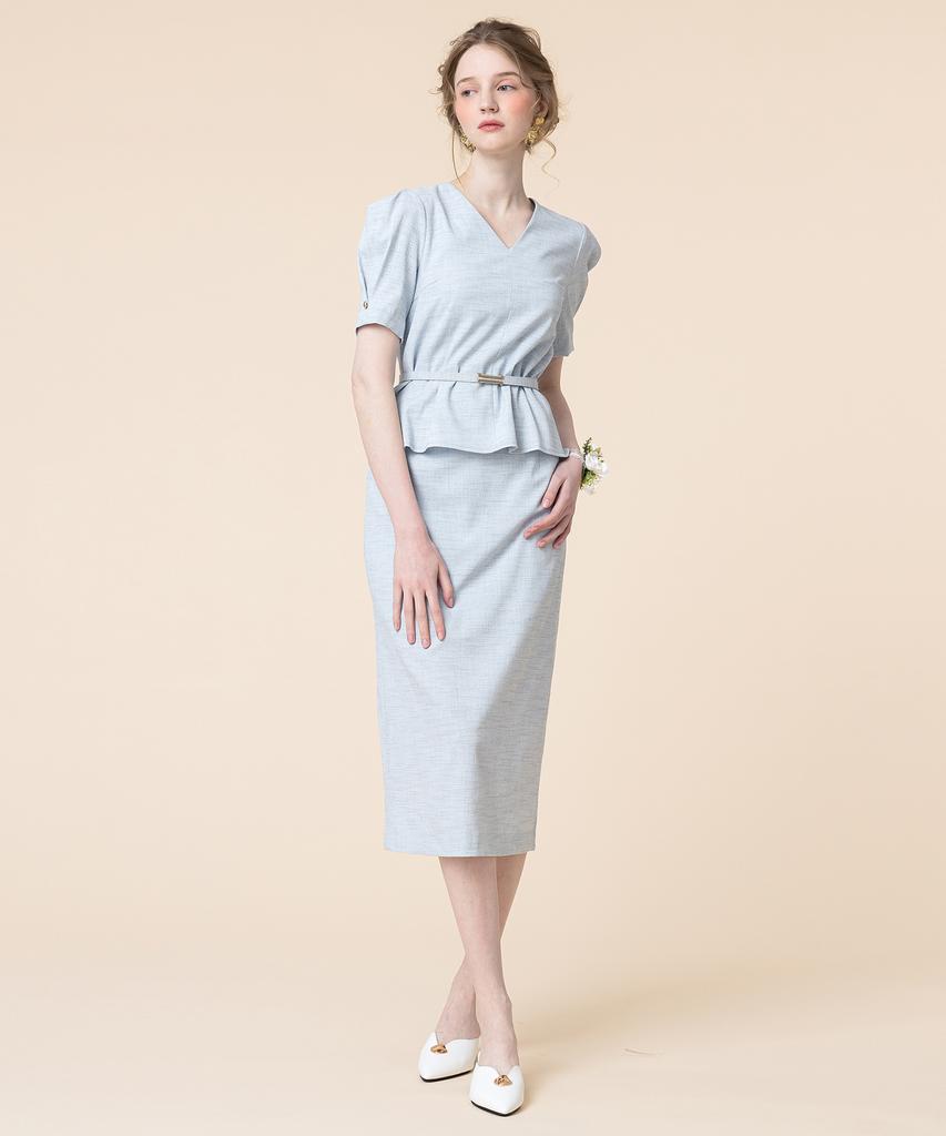 Pelimela Meg Belt Dress [Sky Blue]