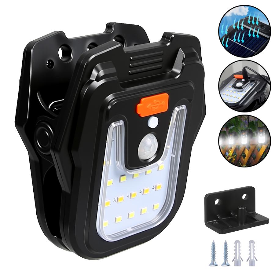 

LED Solar Garden Wall Lights with Motion Sensor Outdoor Waterproof Lamp Rechargeable Clip Light for Landscape Wall Decoration