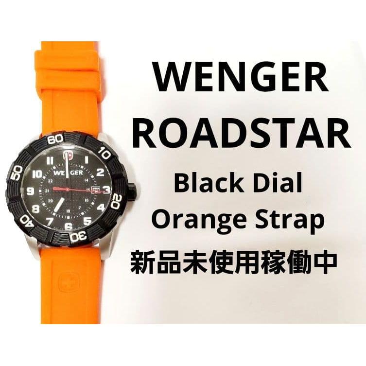 Used Wenger Roadster Black Dial Orange Strap