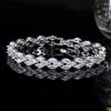 Accessories Temperament Leaf Platinum Plated Jewelry Aaa Zircon Bracelet