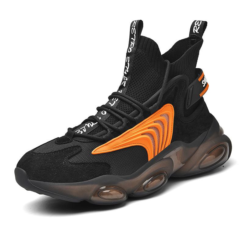 

Мужская обувь осень и зима новая кожа водонепроницаемая спортивная обувь попкорн амортизирующая беговая обувь баскетбол увеличивающая рост обувь для папы 46