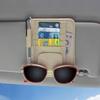PU Leather Car Sun Visors Glasses Holder Glasses Bracket Auto Sun Visors Plate Sunglasses Case Card Pen Holder