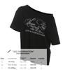Y2k Estetisk Casual Off Shoulder T-shirt Lös Bokstavstryck Harajuku T-shirts Grunge Vintage Streetwear Oversized T-shirts