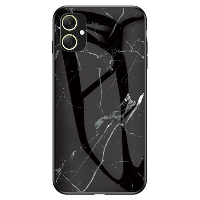 For Samsung Galaxy A05 4G Cover Marble Pattern Tempered Glass+PC+TPU Anti-scratch Shell
