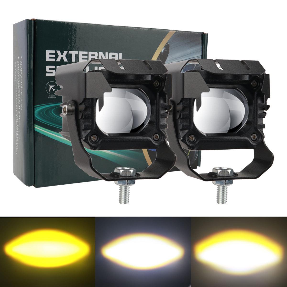 

Двопроменевий світлодіодний прожектор для автомобілів та мотоциклів - Жовтий та Білий