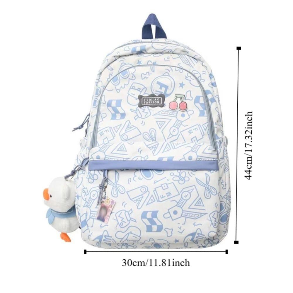 Doodle Students Backpack Graffiti Shoulder Bag Large Capacity School Bag  Travel